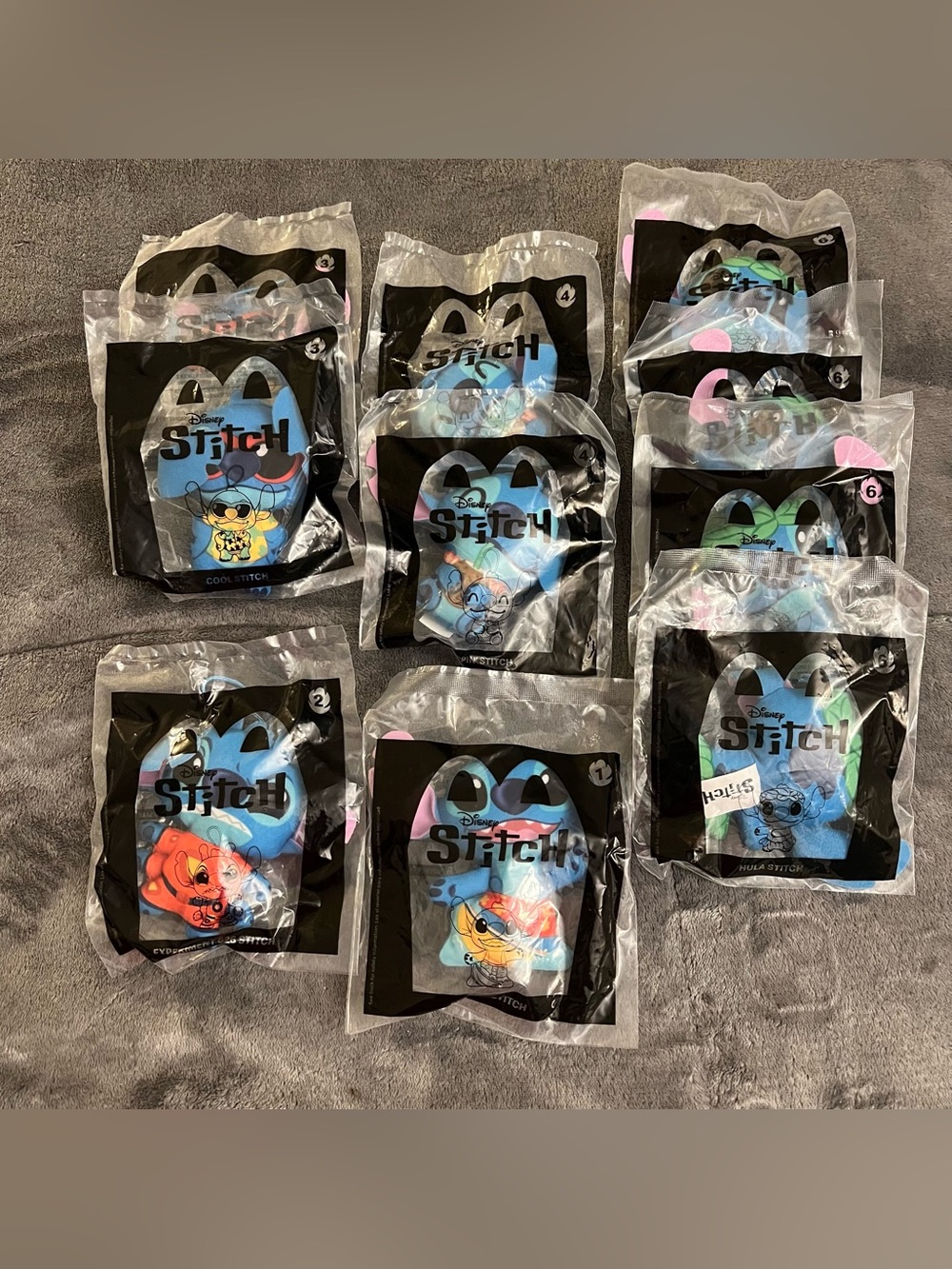 Bundle of 10 Stitch McDonald’s 2022 Keychain Bag Charm Toys